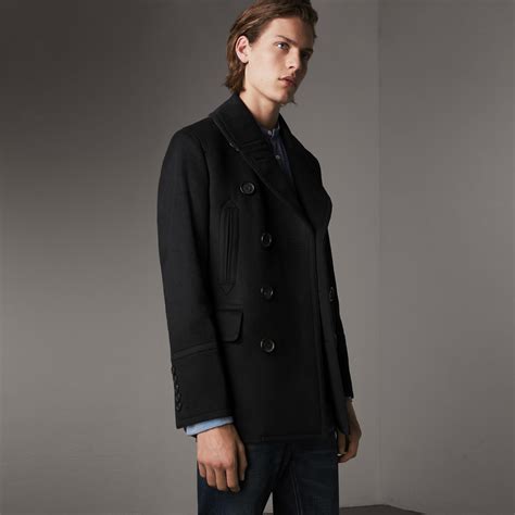 burberry scarf and black pea coat|Burberry pea coat men's sale.